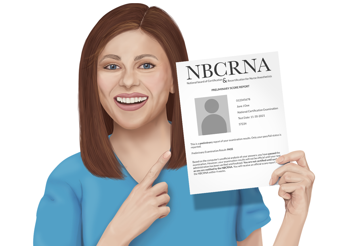 A CRNA holding a completed NBCRNA score report