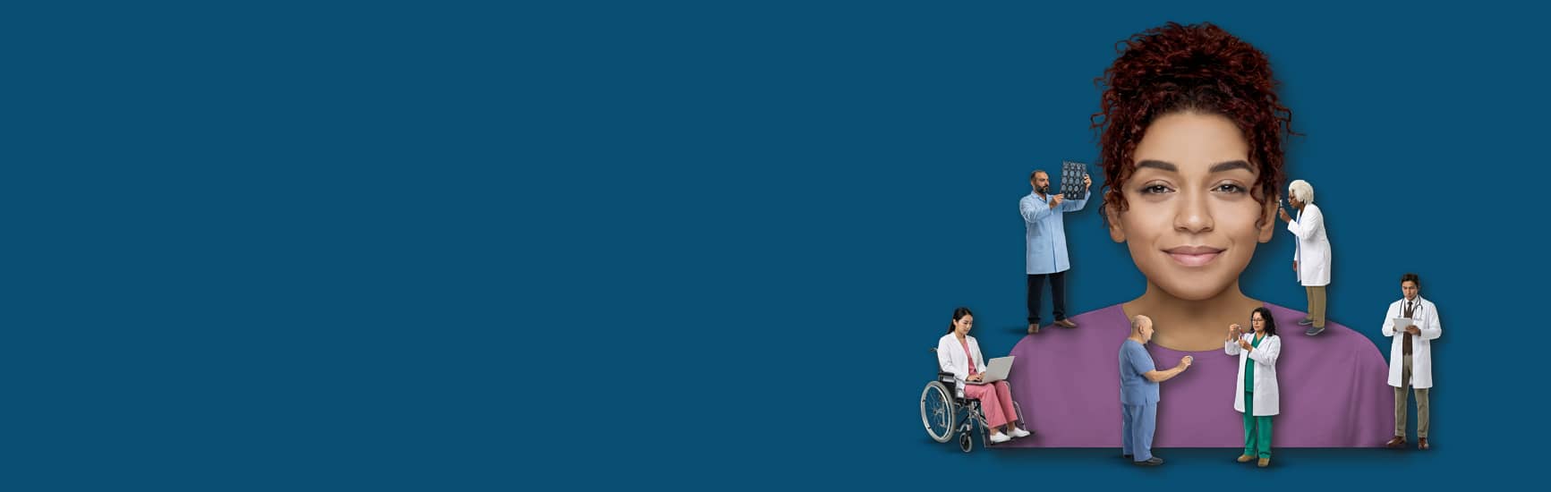 professionals concerning themselves with a patient hero banner