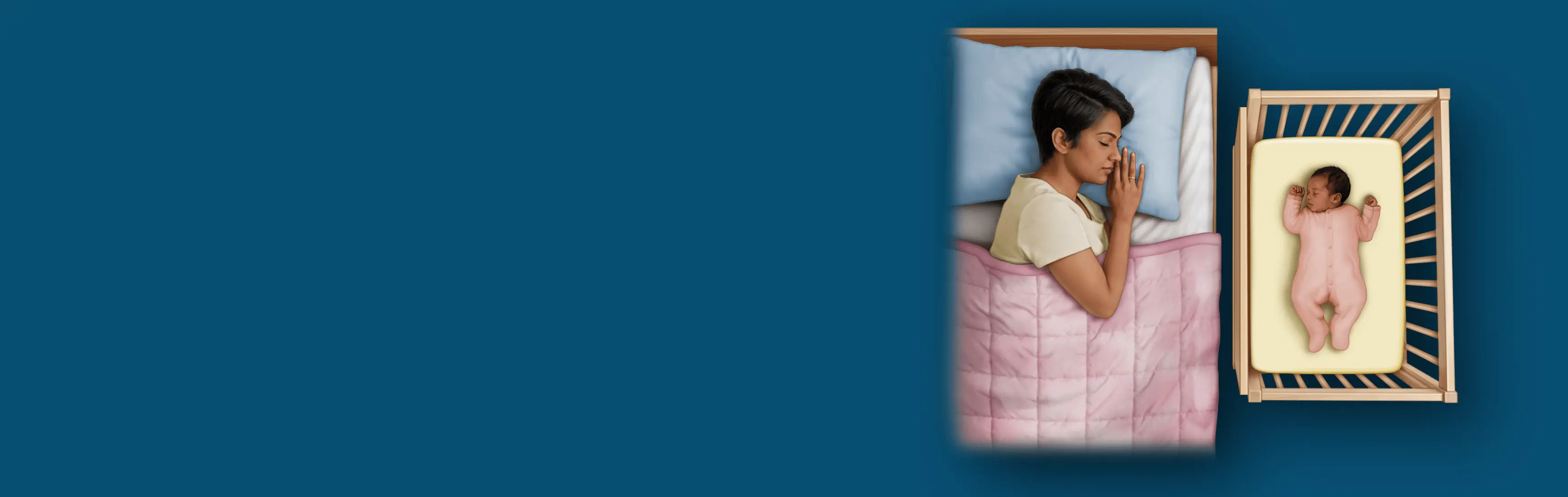 mother sleeping next to her child