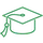 A visual illustration of a graduation cap