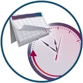 A clock and calendar for courses that match your schedule.