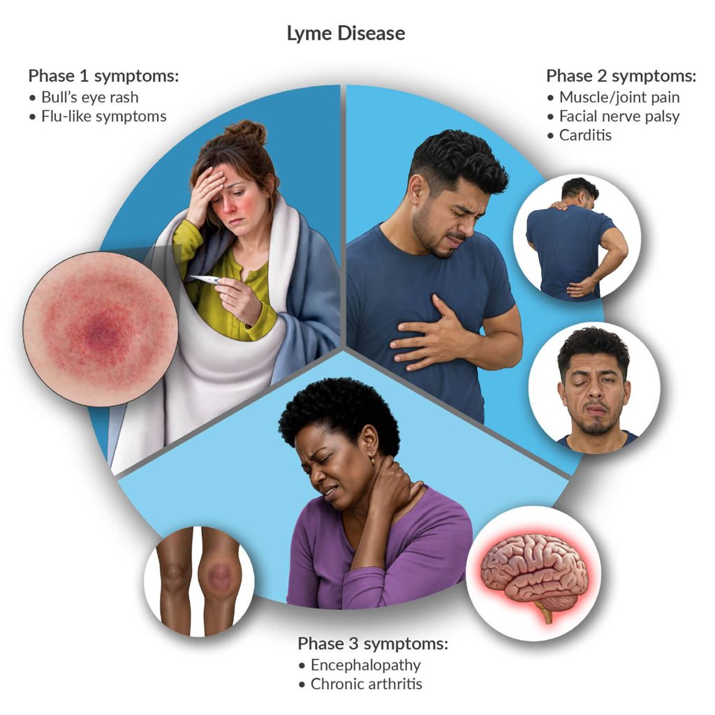 Lyme Disease's 3 phases of symptom